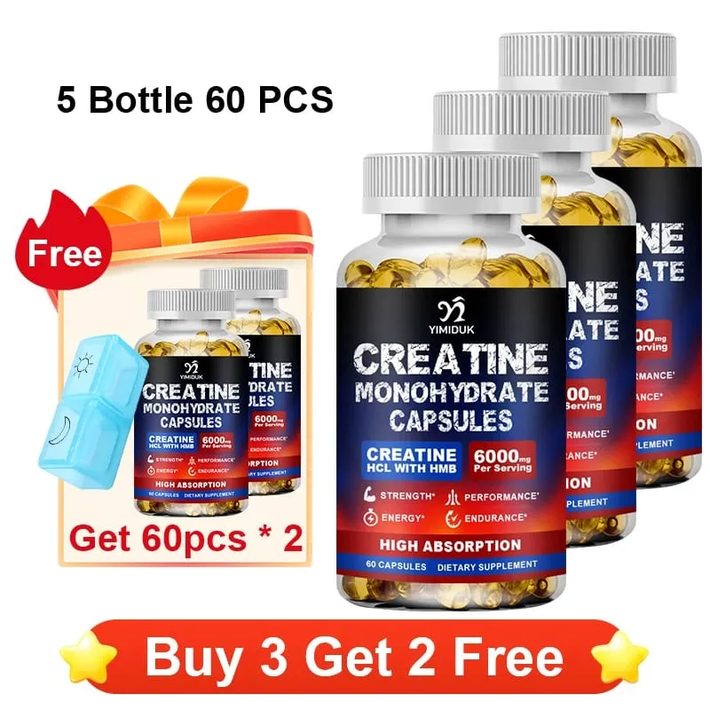 Creatine Monohydrate Supplement with HMB Support Muscle Recovery Boost Cellular Energy Endurance Muscle Fatigue Performance
