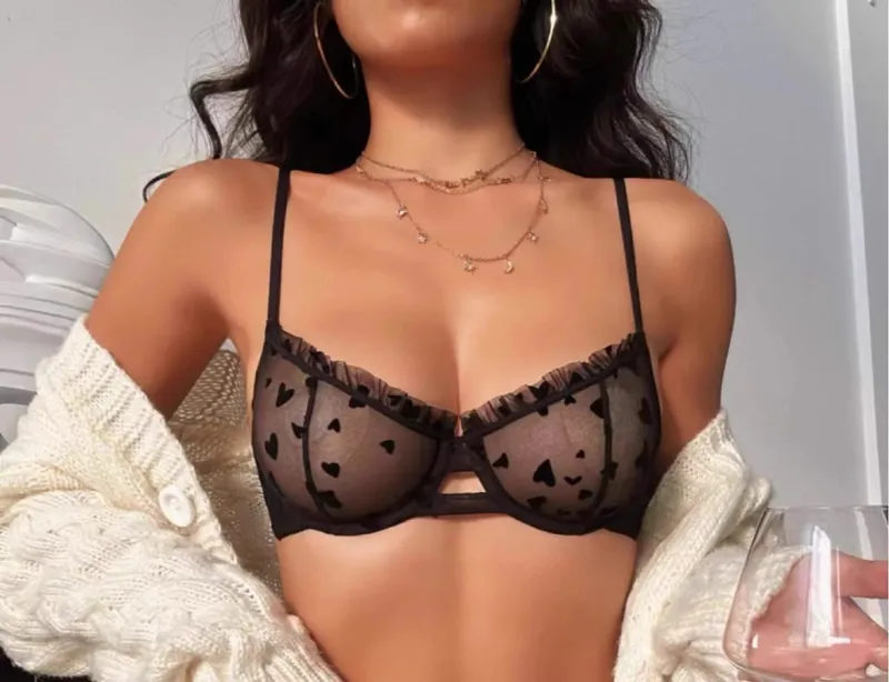 Sexy Wireless Bralette Set French Design Support for Large Chest Minimizer Lace Underwear Women Prevents Sagging Bra & Panties