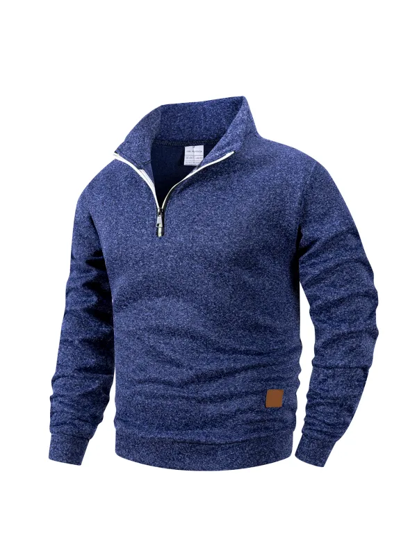 Men Sweatshirts Autumn Thicker Pullover Half Zipper Pullover Male Winter Solid Color Turtleneck Sweater Hoody Outdoor Sweatshirt — image 11