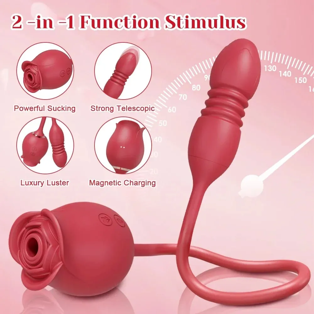Hoa Hồng-Hút Máy Rung Nữ Clit Âm Vật Máy Kích Thích Điểm G Đâm Dương Vật Giả Rung Nữ Masturbator Massage Đồ Chơi Tình Dục Người Lớn