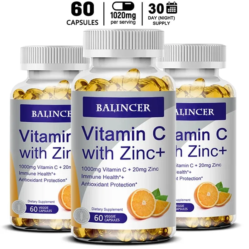 Vitamin C with Zinc Bioavailable Ascorbic Acid Zinc Oxide Non-GMO and Gluten-Free Supplement — image 11