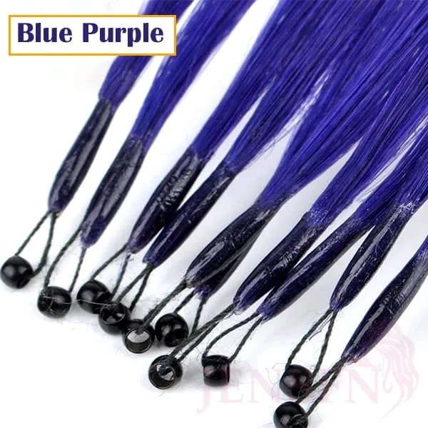 8D Natural Hair Extensions Human Hair 10pcs 0.5g/s Micro Ring 18Inch Micro Link Hair Loop Extension For Women variety of color