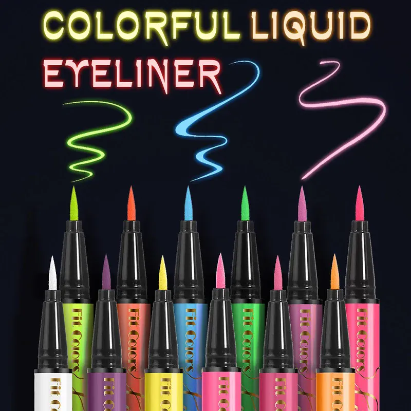UV Fluorescent Glow Liquid Eyeliner Pen Waterproof Face Color Paint Neon Colorful Halloween Christmas Party Art Stage Eye Makeup