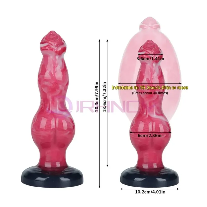 Dog Knot anal Dildos inflatable Buttplug max 11cm huge anal dilation plug sex toys for women men BDSM G-Spot Prostate Massage