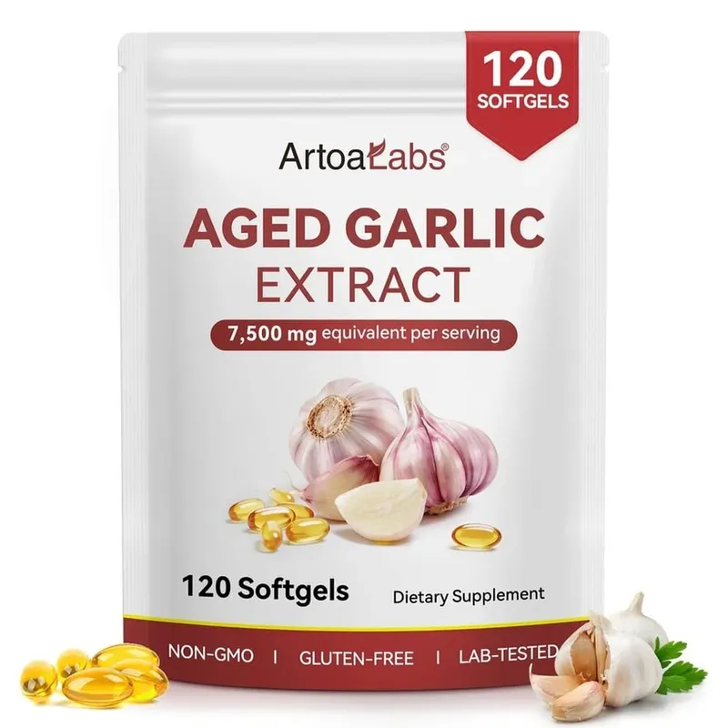 Viên nang mềm chiết xuất tỏi già 7500mg tương đương trên mỗi khẩu phần cho tuần hoàn và chức năng tim Chất chống oxy hóa và hỗ trợ miễn dịch 120Ct