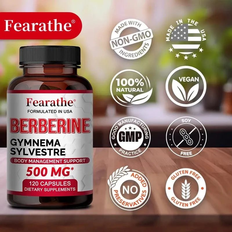 Berberine Capsules Maximum Potency for Blood Sugar Levels Immune System Health High Strength Healthy Weight Management