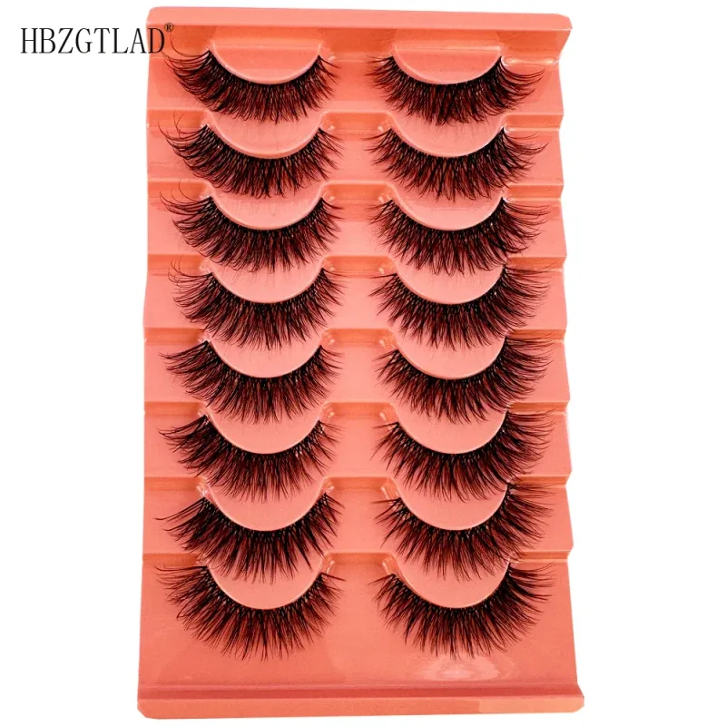 7/8PairsCat Eye Eyelashes manga Lashes 3D Clear Band Lashes naturalHalf Lashes End Eye Elongated Mink Eyelashes Fluffy Eyelashes — image 23