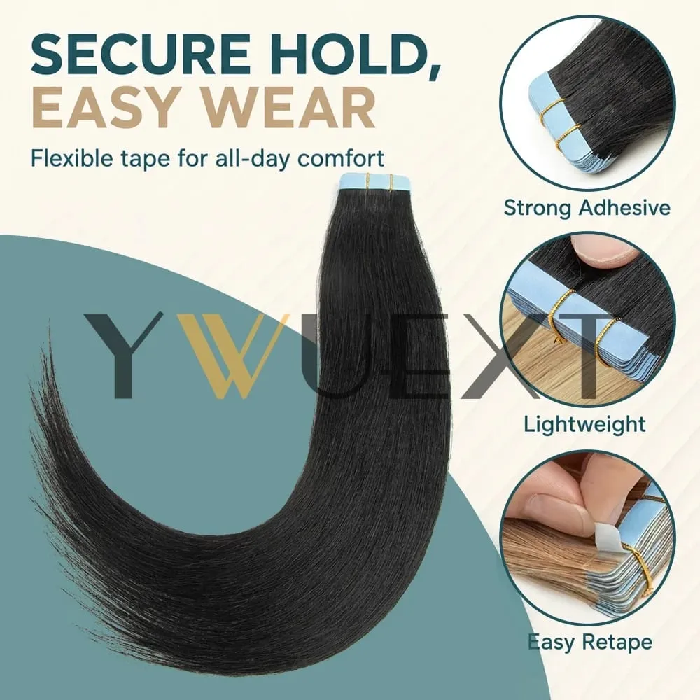 Tape In Human Hair Extensions 10Pcs/30g Per Pack Remy Real Human Hair Straight Natural Black Brown Blonde Multi‑Colors Seamless Skin Weft Tape Hair Extensions For Women