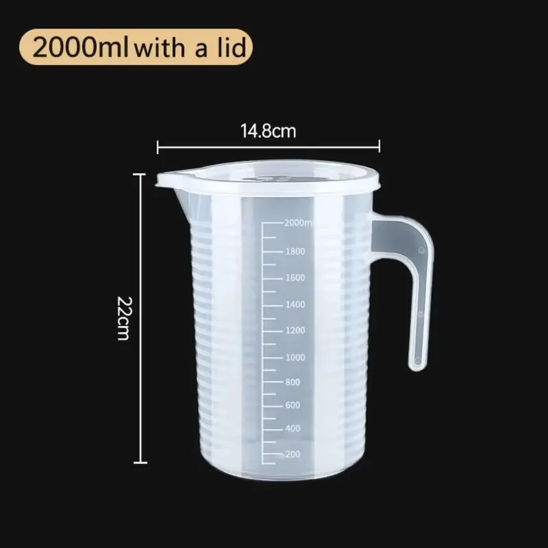 Measuring Cup Transparent Plastic Laboratory Beaker Graduated Liquid Jug Cup Kitchen Baking Cooking Measurement Scale Container