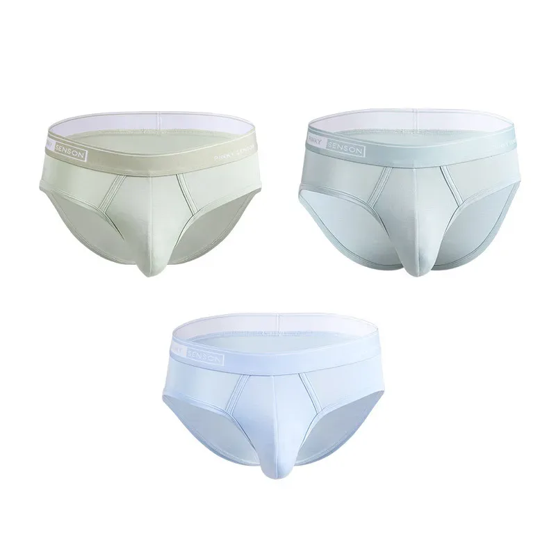 Large Size New Sexy And Breathable Modal Men's Triangle Pants Solid Color Mid Waist Underpants For Youth Briefs For Men — image 9