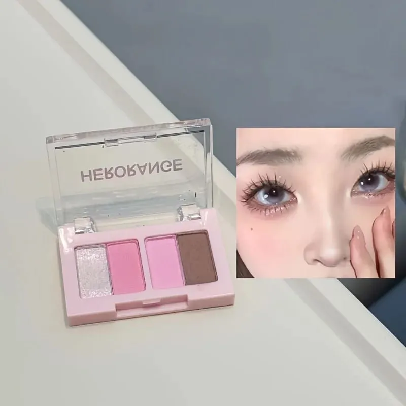 Herorange 6Pcs Mini Makeup Set Lip Gloss Lip Tint Eyeliner Blush Eyeshadow Waterproof Long Lasting