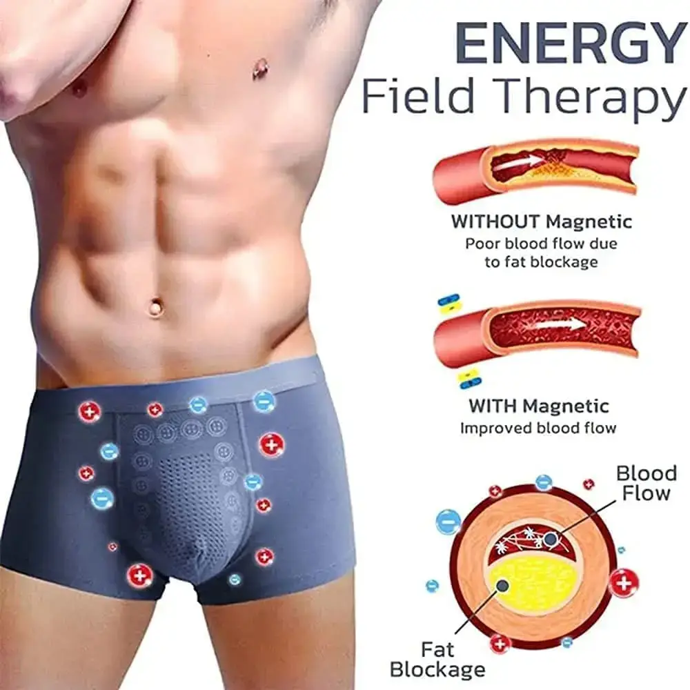 Eft Energy Field Therapy Men's Underwear 3pcs/set Boxer Pants Man Boxer Briefs Magneticfit Pants Breathable Bottom U Convex Pant — image 3