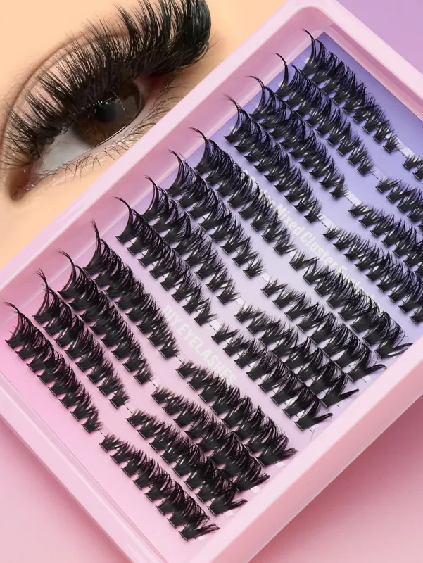 Cat Eye 16 rows Cluster Lashes 406080100P Mixed DIY Individual Eyelashes Thick Tray DIY Eyelash Extension Wispy Volume Eyelashes — image 15