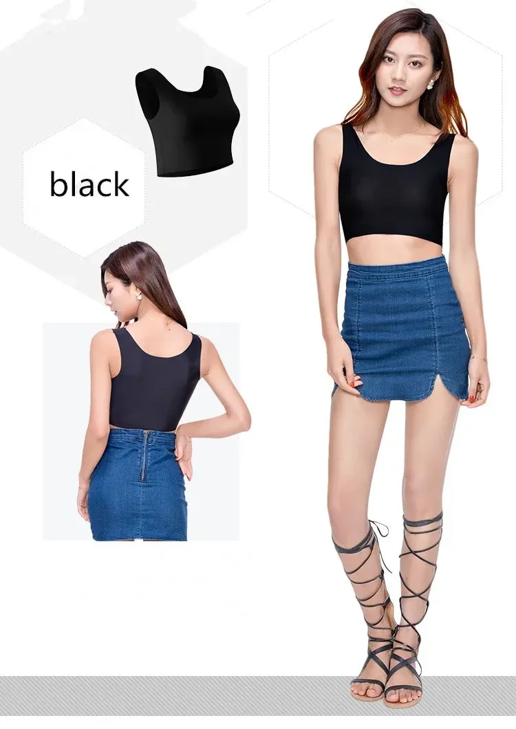 Summer Sleeveless tank Tops Women seamless Ice Silk Vest Female Sexy short Solid Camisole Plus size 4XL Yoga Sports Dance