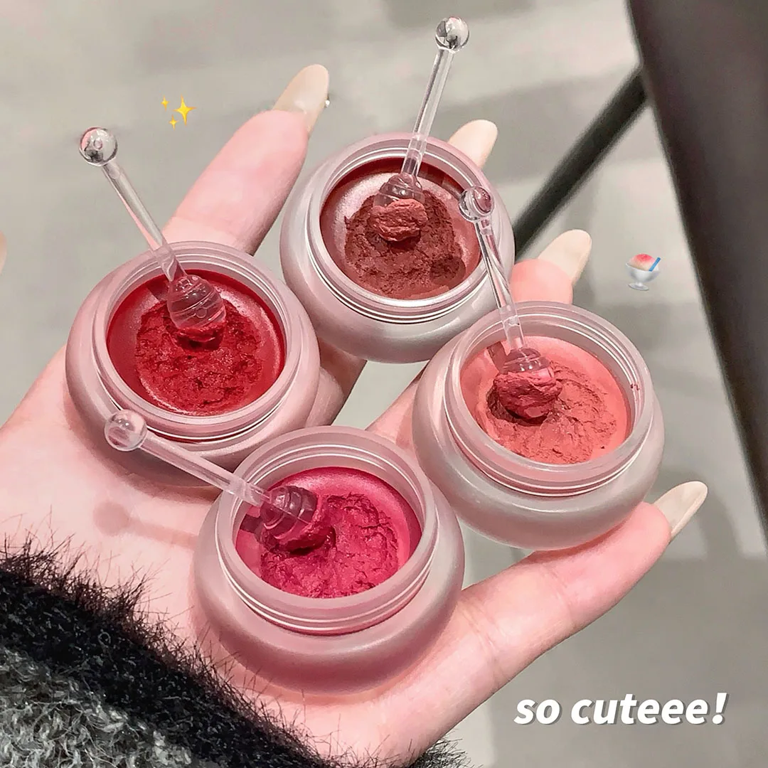 Canned Lip Mud Mist Lipstick Moisturizing Velvet Matte Mousse Solid Lip Gloss Cheek Blush Cream Tint Lips Makeup Korean Cosmetic