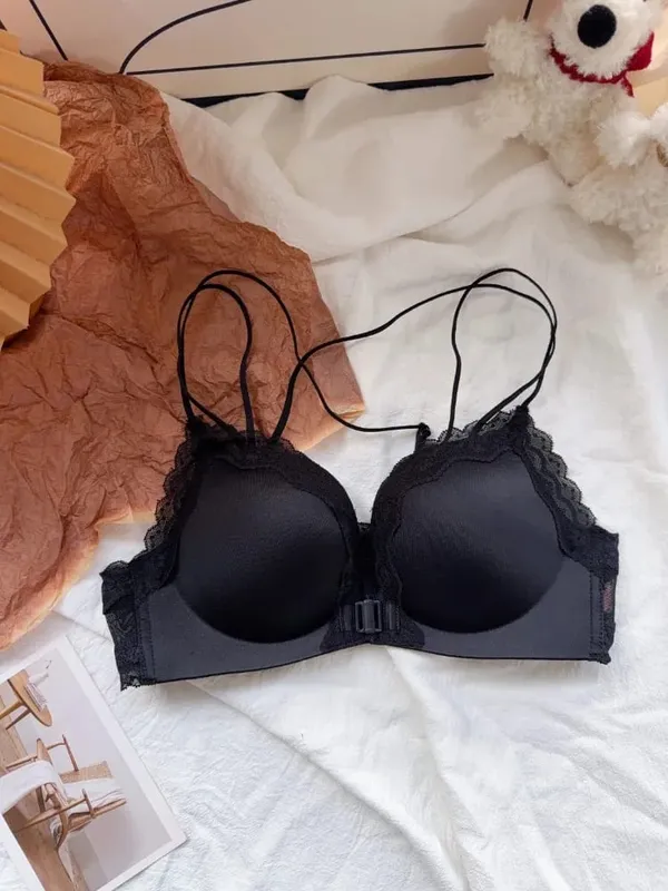 Best Selling Leopard Print Front Closure Push Up Bra Set Sexy Back Design Small Bust Enhancing Women Lingerie