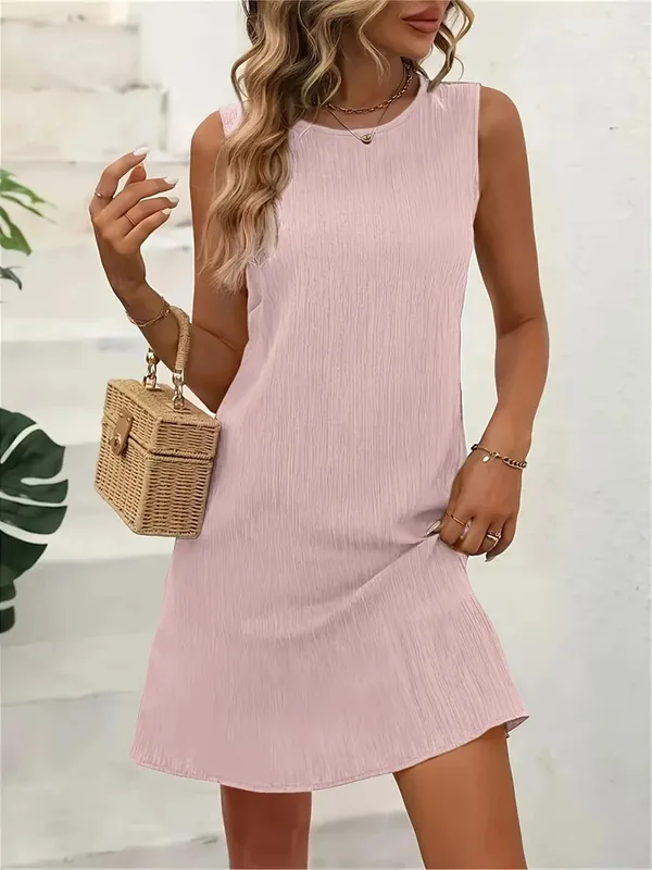 Women's Summer Sleeveless A Line Dress Vibrant Tank Beach Dress for Summer Casual Vacation Outfit Breathable A-Line dress Tees — image 4