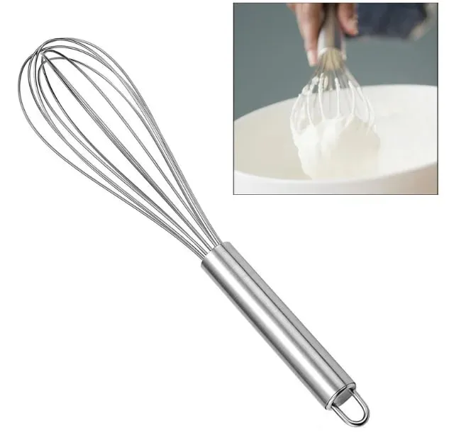 10-inchManual Egg Beater Stainless Whisk Kitchen Wire Balloon Whisk Milk egg cooker Egg Mixing Mixer Tools kitchen gadgets — image 7