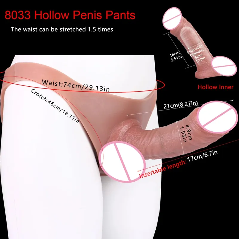 Wearable Extra Large Penis Sleeve Silicon Soft Hollow Penis Panties High-Grade Adult Intimate Toys For Men Adult 18+ Tools