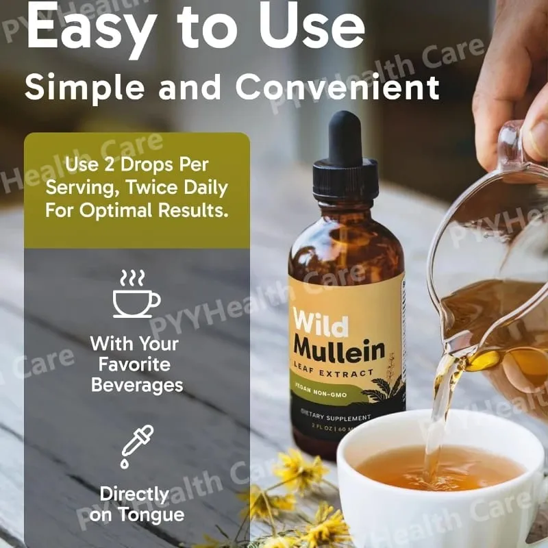 Titisan Mullein dengan Halia & Lemon untuk Membersihkan Paru-paru dan Detoks Ekstrak Daun Mullein untuk Detoks Kesihatan Paru-paru Pernafasan untuk Perokok — image 4