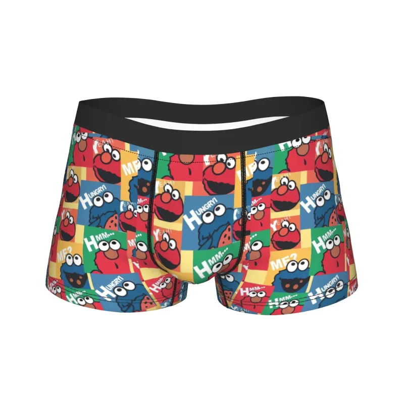 S-Sesames Streets Tango Elmo & Grover Pakaian Dalam Pria Celana Pendek Celana Lucu Boxershorts Bea Cukai Kualitas Kebesaran Celana Dalam