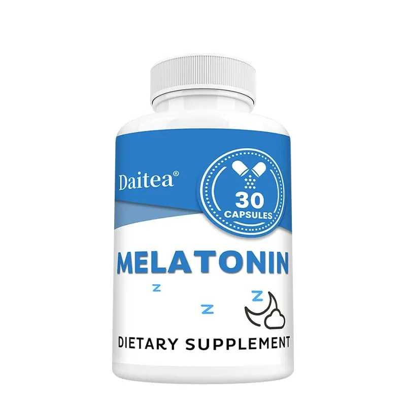 Melatonin Supplement Capsules 5 Mg - Natural Sleep Support Relaxation and Calmness Promotes Sleep Quality