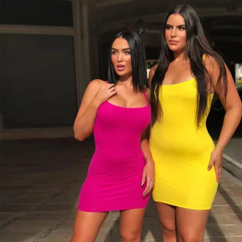 Summer Women Sexy Tight Bodycon Maxi Dress High Slit Strappy Nightclub Party Dress Outdoor Beach Vacation Casual Daily Wear Long