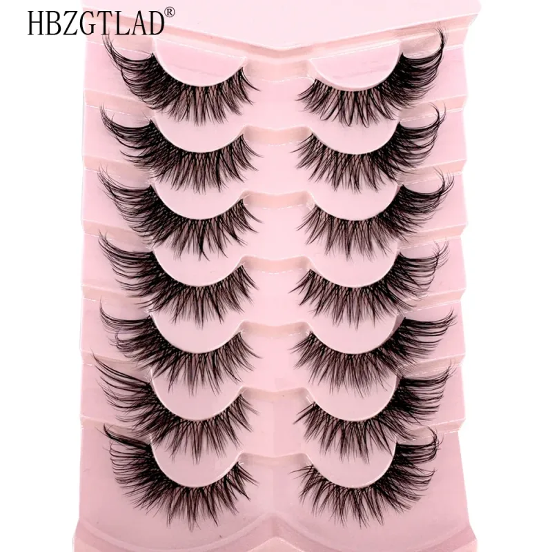 7/8PairsCat Eye Eyelashes manga Lashes 3D Clear Band Lashes naturalHalf Lashes End Eye Elongated Mink Eyelashes Fluffy Eyelashes — image 15