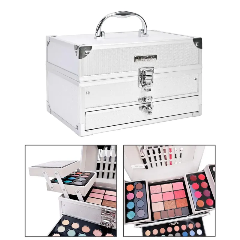 Cute Makeup Kit Complete Palette Cosmetic Bag with Brushes and Lip Color Travel Case for Women and Girls — image 4