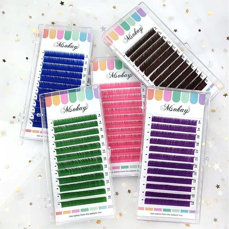 kekelala C/D/L/LU Colored Eyelash Extention 8-15 Mix Length False Colorful Individual Eye Lash Natural Grafted Lash Supplier — image 6