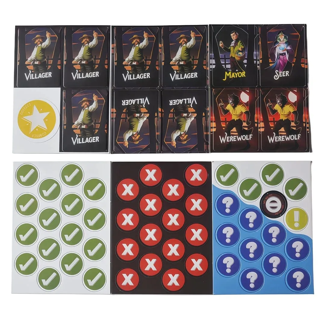 "Hidden Identity Word Board Game Werewolf-Style Word-Guessing Game Interactive Card Toy for Multi-Person Gatherings" Card Game Board Game Ideal for Family Gatherings Gift