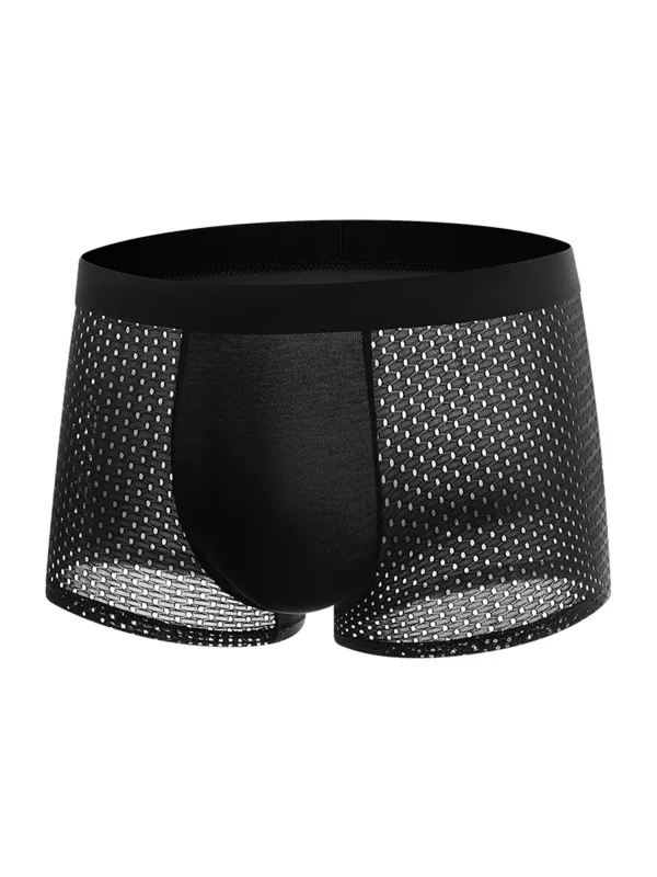 8 pz/set Intimo da Uomo Maglia di Seta del Ghiaccio Mutandine da Uomo Traspirante Traceless Mutandine di Moda Maschile Boxer di Colore Solido