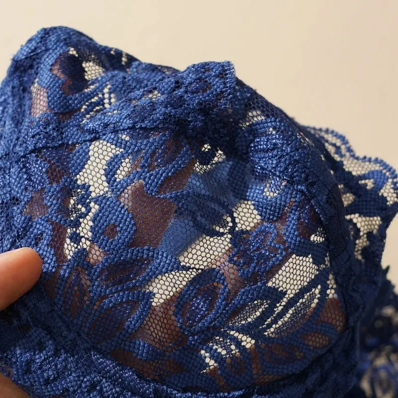 Women's Sexy Lace Thin Bras Suit Non-pad Exquisite Push-up Bra Solid Breathable Underwire G-String Panties Underwear Set