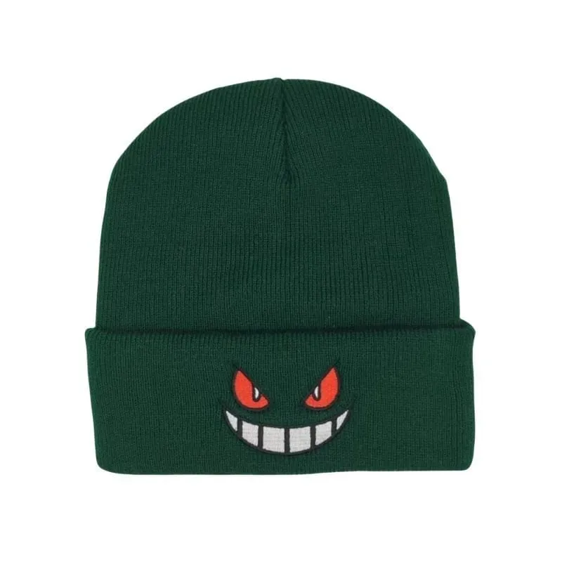 Pokemon Gengar Cartoon Embroidered Beanies Knitted Skullies Autumn Winter Warm Wool Hat Gengar Women Men Beanies