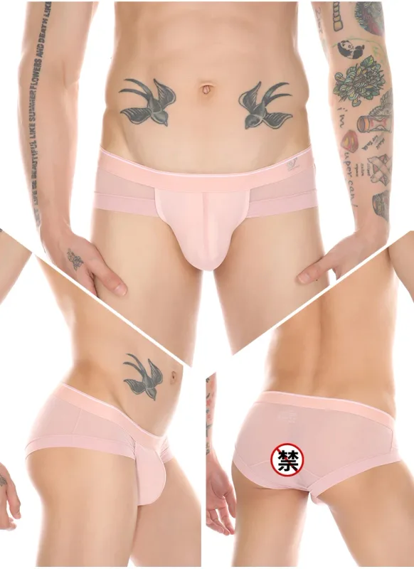 Summer Men's Underwear Boxers Bulge Ice Silk Briefs Ultra-thin Breathable Cool Panties