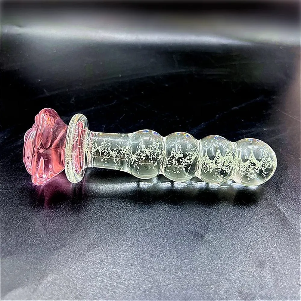 Aydınlık Cam Yapay Penis Gül Anal Plug Karanlıkta Glow Butt Plug Anal Boncuk Penetrasyon Anal Çiftler Yetişkin Seks Oyuncak Oynamak joinjjtoy