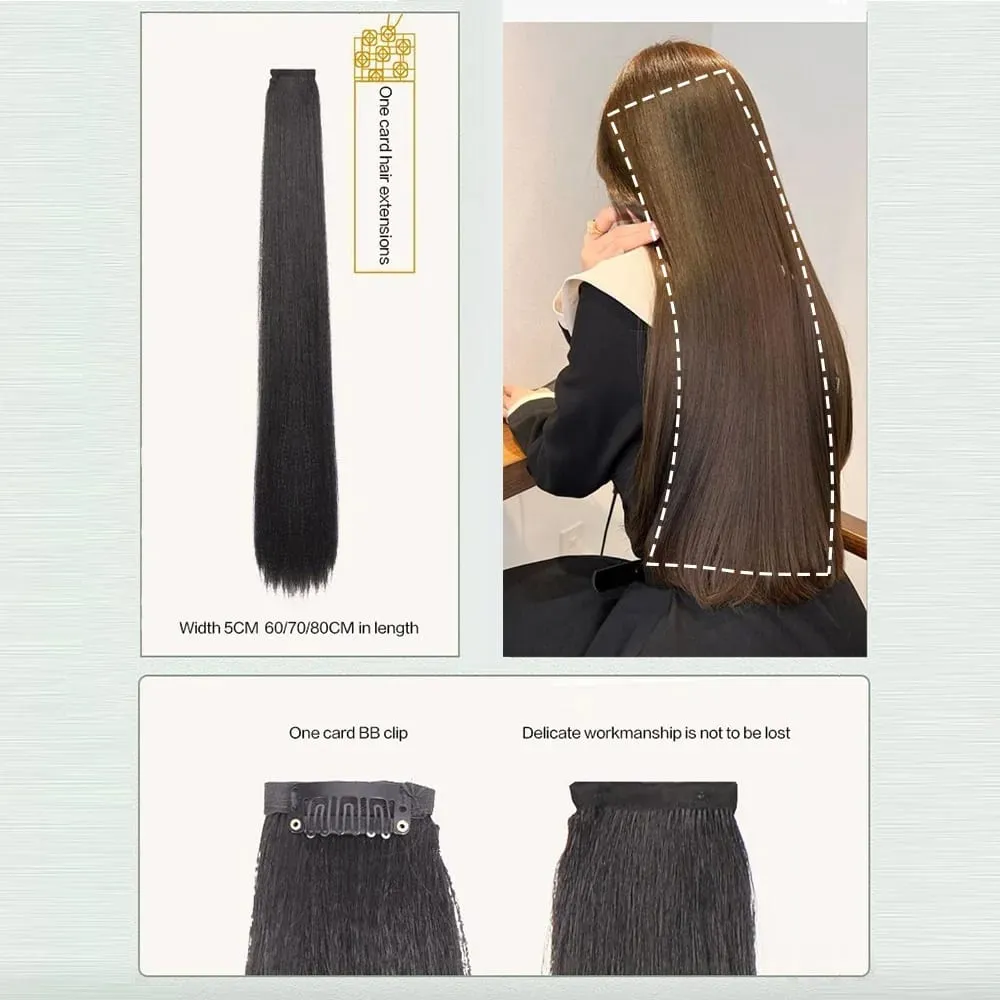 Synthetic black women's vertical hair extensions hair extensions five different lengths of headwear for women's wigs — image 5