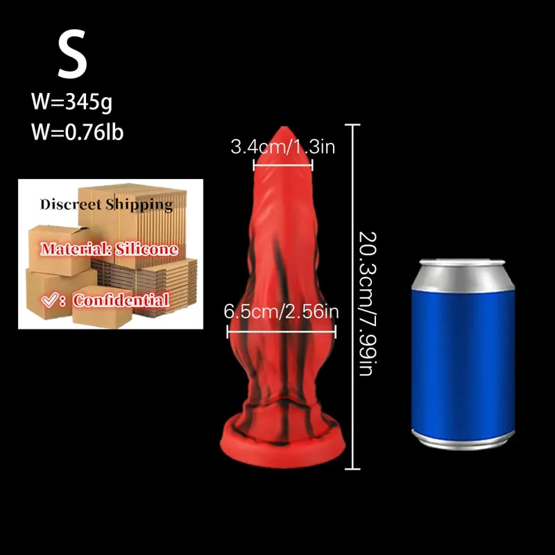 Obrovské silikonové Fantasy Animal Dildo Anální kolík Sexu s prostatou Pro muže Ženy Velký uzel Pes Dildo Přísavka Zátka na kohoutek Sex Toys18