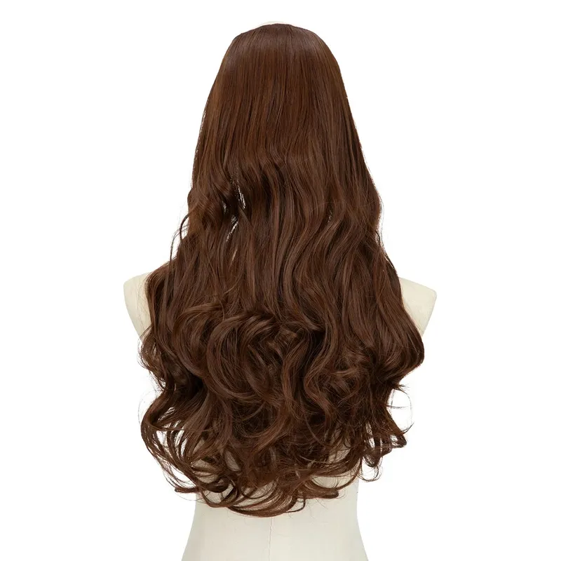 U-Part Synthetic Clip In Hair Extension Long Thick Curly Natural Blonde Flase Hair Hairpieces For Women Heat Resistant — image 29