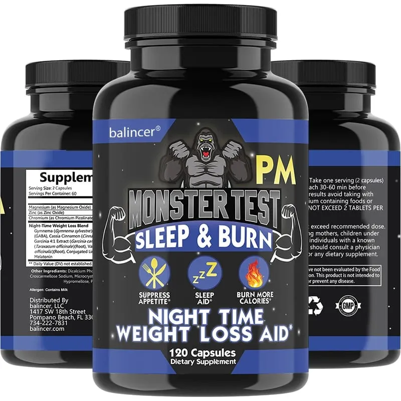 Nighttime Fat Burning Supplement - with Natural Plant Extracts & Magnesium Zinc Weight Management Unisex