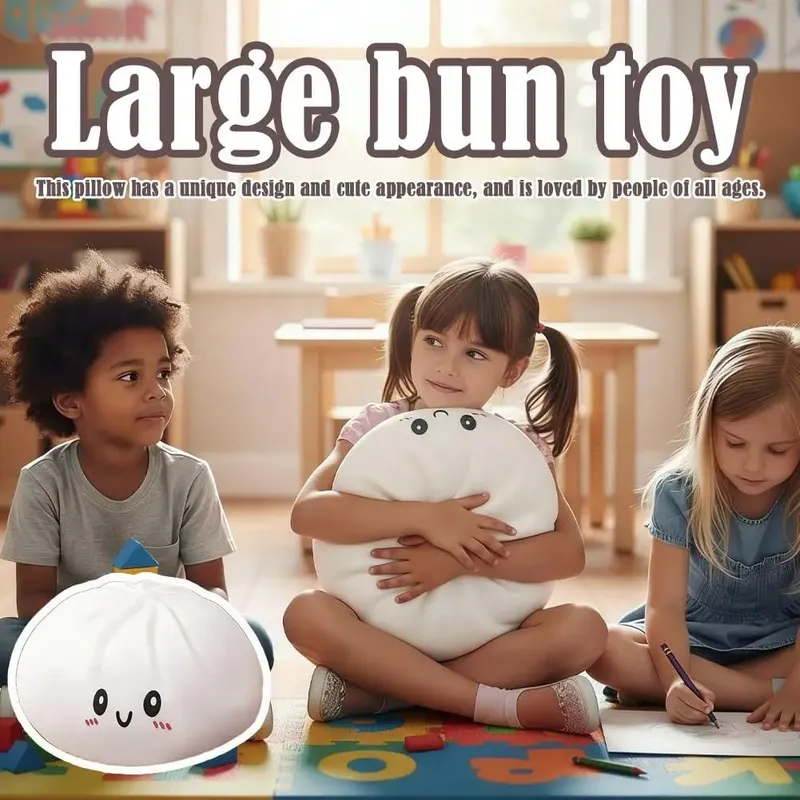 Large Dumpling Pillow Stress Relief Ball Fidget Sensory Toy Simulation Food Squishy Bun Squeeze Dough Ball Fun Gift for All Ages