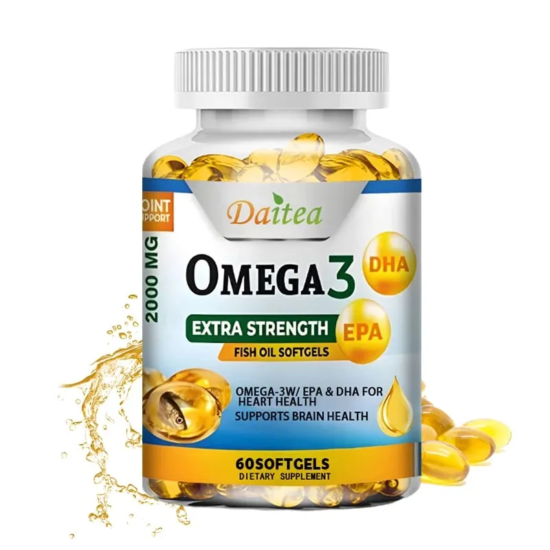 Minyak Ikan Daitea Omega 3 – EPA & DHA 2000 Mg – 60/120 Kapsul – Dukungan Kesehatan dan Kekebalan Tubuh Secara Keseluruhan Non-GMO Bebas Gluten