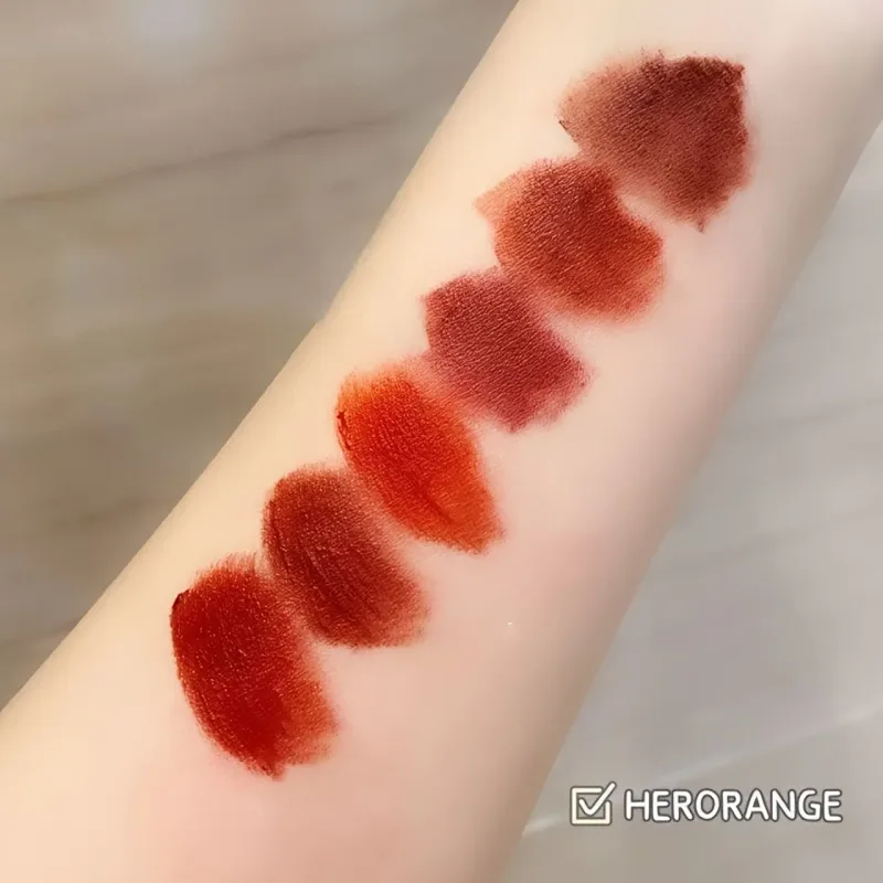 Herorange Velvet Matte Lip Mud Low Saturation Waterproof Long Lasting Non-Sticky Cup Lip Makeup