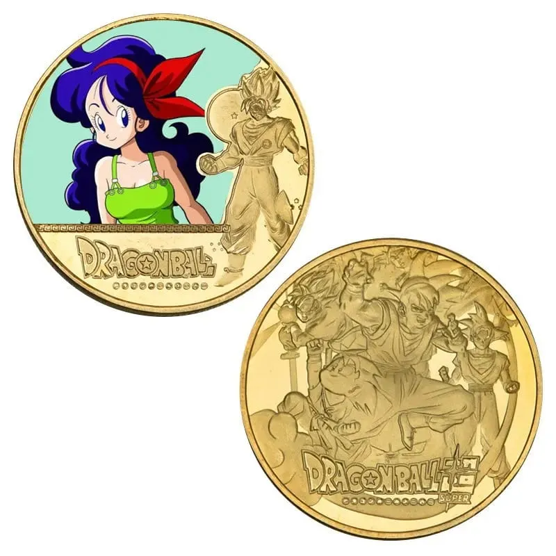 Dragon Ball Banhado A Ouro Moeda de Ouro Son Goku Vegeta Moedas Comemorativas Crianças Clássico Anime Periféricos Coleção Brinquedo Lembrança