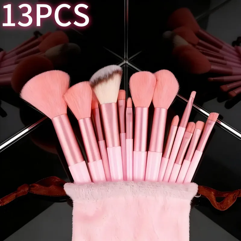 13/53pcs Professional Cosmetic Brush Set for Combination Skin with Soft Brushes Perfect for Beginners and Makeup Artists