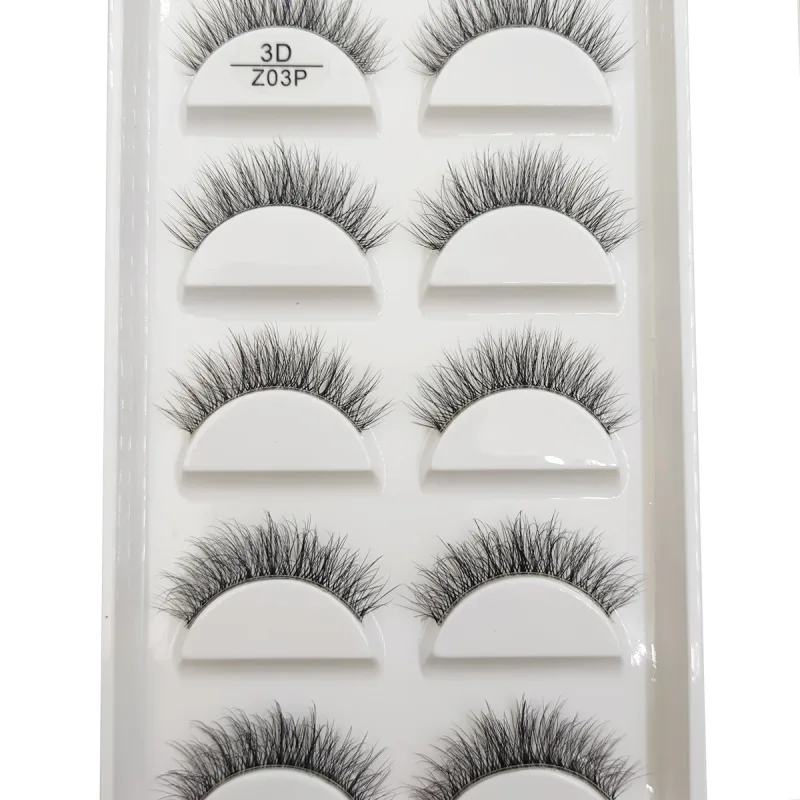 Transparent 3D Mink Eyelashes Natural Clear False Eye Lashes Soft Invisible Eyelash Wispy Makeup Faux Cils H13 X08 5 Pairs