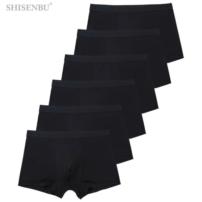 6pcs/Set Black Boxer Men Underpants Bamboo Mens Boxers Man Breathable Men's Panties Sexy Underwear For Men Gifts Comfortable New