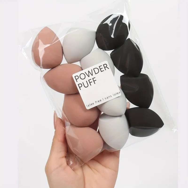 12 pieces latex free hydrophilic polyurethane beauty sponge set multi-color makeup mixing sponge suitable for liquid and cream