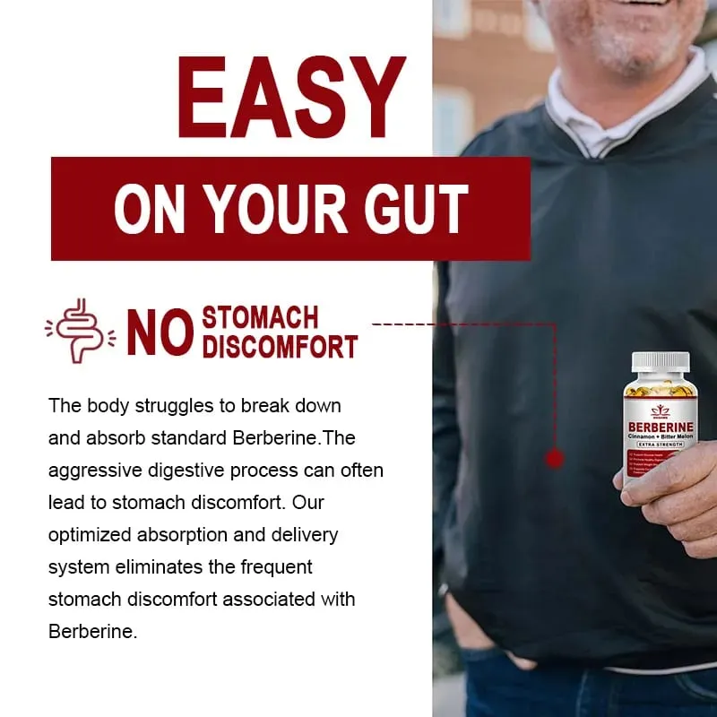 Berberine Supplement High Potency with Ceylon Cinnamon - Immune System Cardiovascular & Gastrointestinal Function - Berberine H