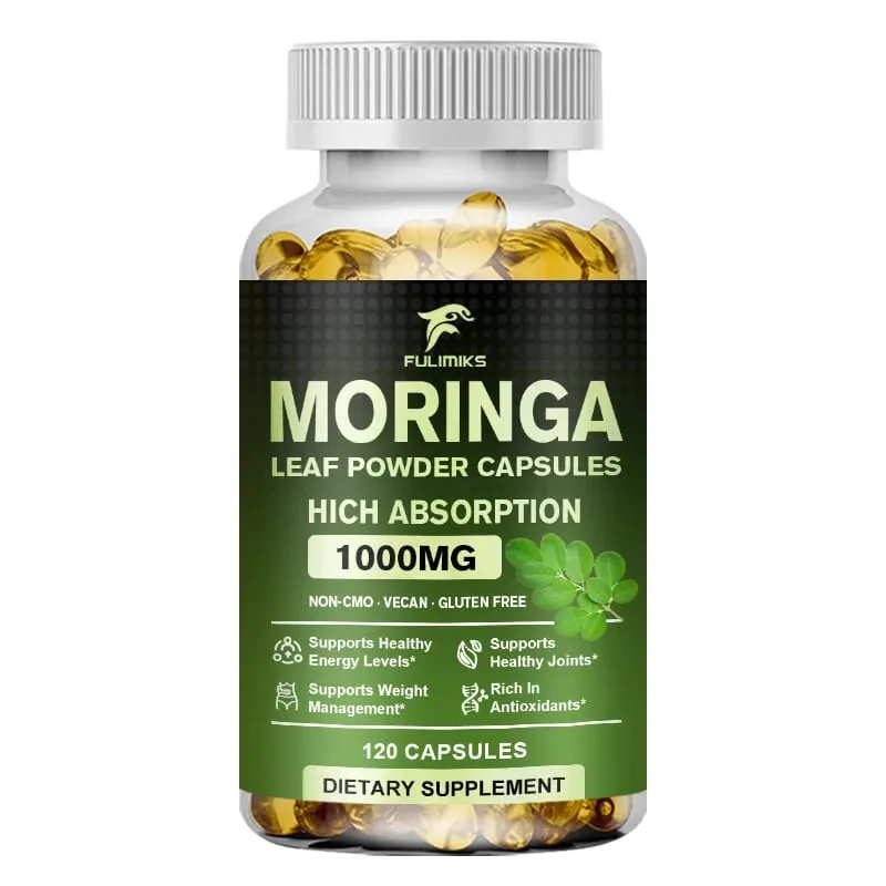 High Absorption Moringa Oleifera 1000mg Capsules Supports Immune Metabolism Skin Care & Healthy Weight Management